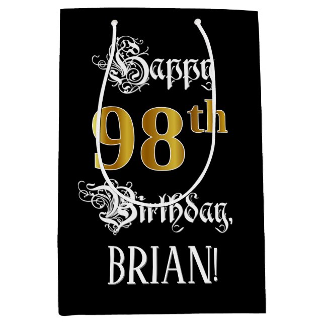 98:e födelsedagen ~ Finare-skript; Faux Guld-titta (Framsidan)