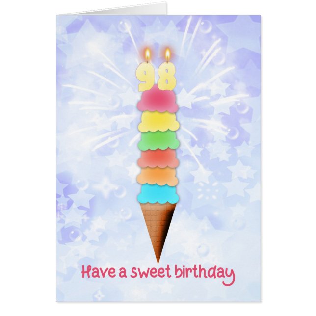 98:e födelsedagen Giant Ice Cream Hälsningskort (Framsidan)