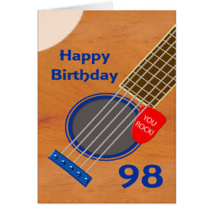 98:e födelsedagen Guitar Player-födelsedag Hälsningskort