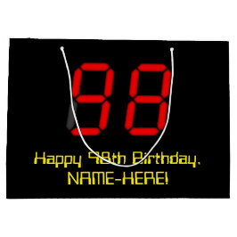 98:e födelsedagen: Red Digital Clock Stil "98" + N