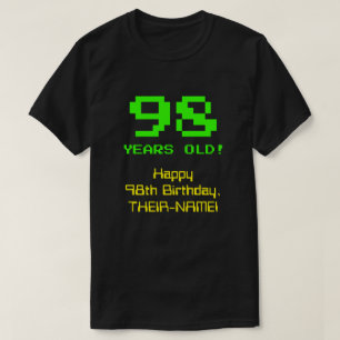 98:e födelsedagen: Roligt, 8-bitars utseende, Nerd T Shirt