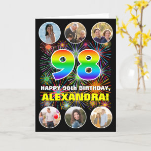 98:e födelsedagen: Roligtens regnbågsnr, eget namn Kort