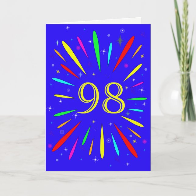 98:e födelsedagsexplosionskort kort (Framsida)