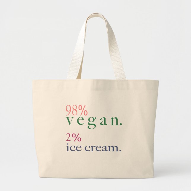 98 % Vegan 2 % Ice Cream Jumbo Tygkasse (Framsidan)