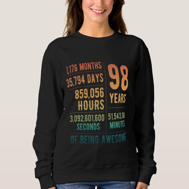 98th Birthday Men Women Funny 98 Years Old T Shirt (Framsida)