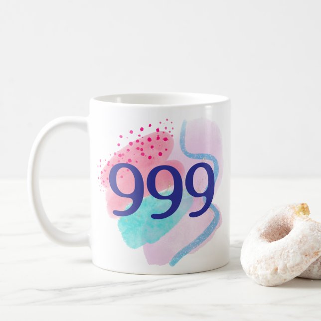 999 Angel Number Andlig Reborn Manifestation Kaffemugg (Med munk)
