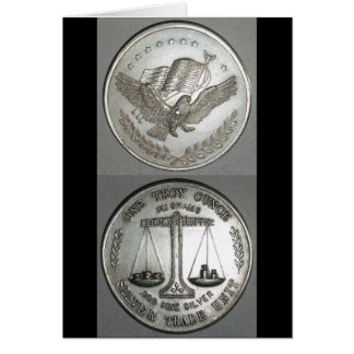 999 One Troy Ounce Silver Front and Back Hälsningskort