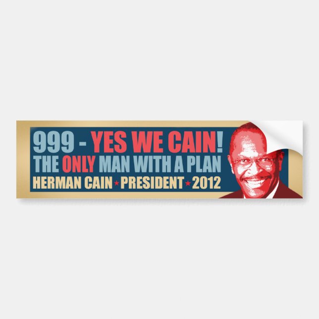 999 - Oss ja Cain - Herman Cain president Bildekal (Framsidan)