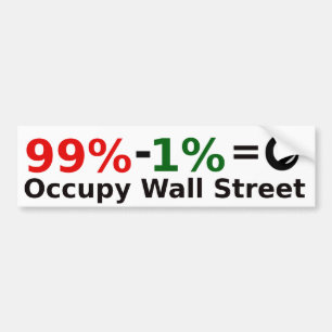 99% - 1% = Singularity som är occupy wall street Bildekal