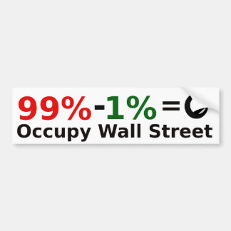 99% - 1% = Singularity som är occupy wall street Bildekal