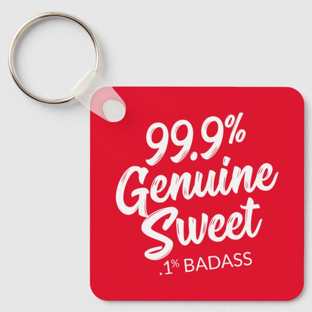 99,9 % Äkta, Sverige, 1 % Badass Keychain Nyckelring (Framsida)