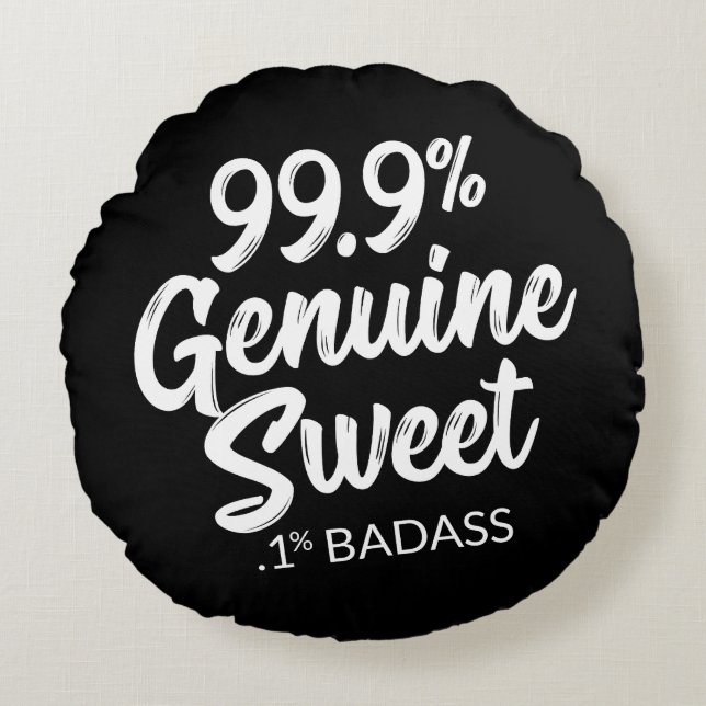 99,9 % Äkta, svett, 1 % badassrunda fyllning Rund Kudde (Framsidan)