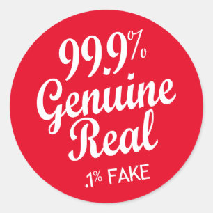 99,9 % Äkta verklig .1 %-tagning Runt Klistermärke
