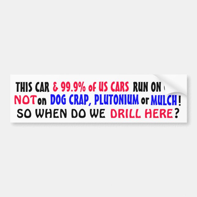 99,9% av US-bilar kör på GAS inte PLUTONIUM eller Bildekal (Framsidan)
