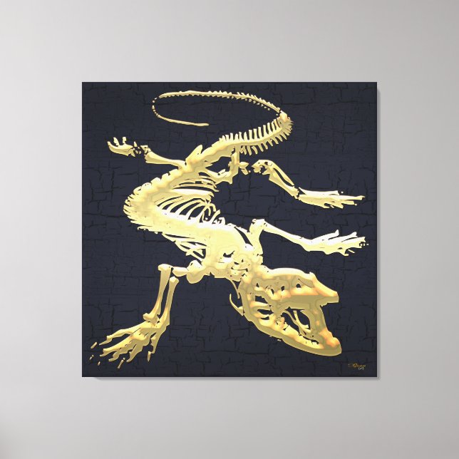 99.9: Komodo Dragon Skeleton Canvastryck (Framsida)