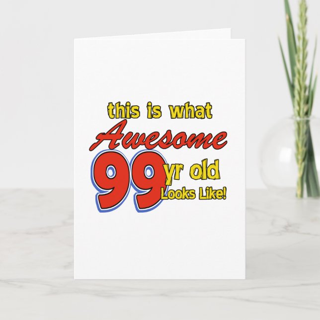 99 ÅRS GAMLA BIRTHDAY DESIGNS KORT (Framsida)