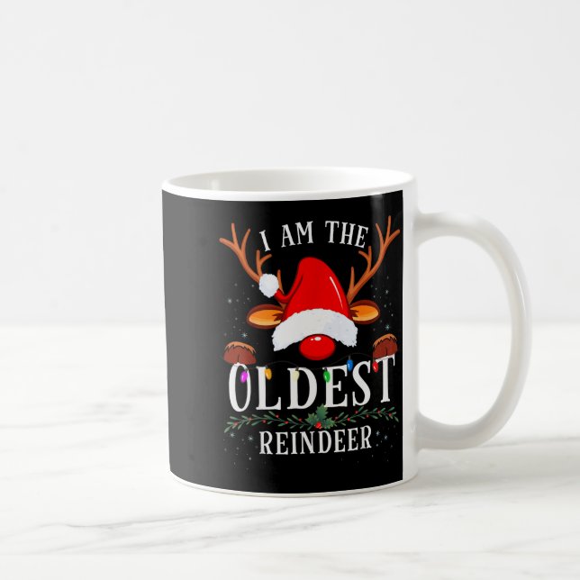 99 Christmas Reindeer Costume Party I Am The Oldes Kaffemugg (Höger)