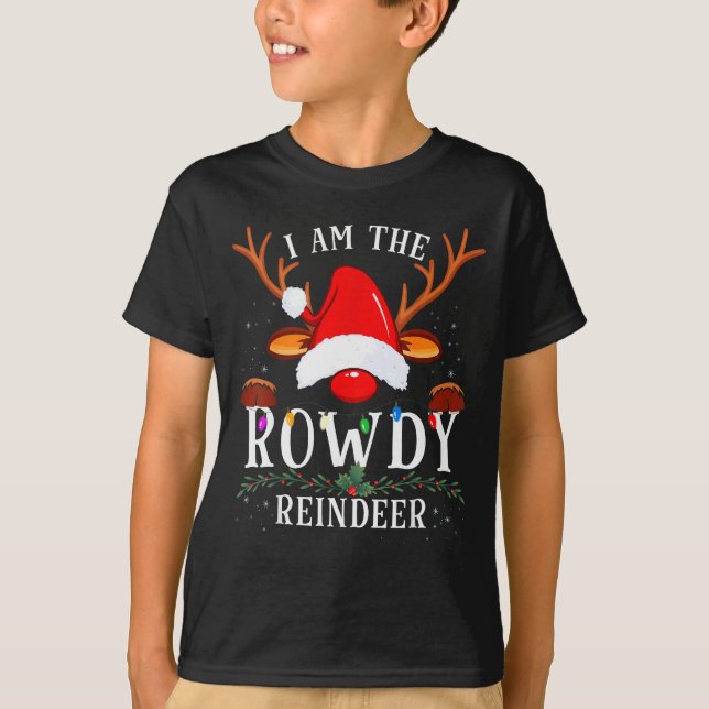 99 Christmas Reindeer Costume Party - I Am The Row T Shirt (Framsida)