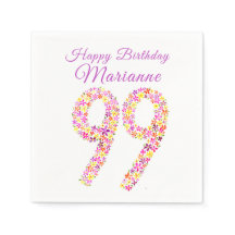 99:e födelsedag 99 blommor vattenfärgskonst