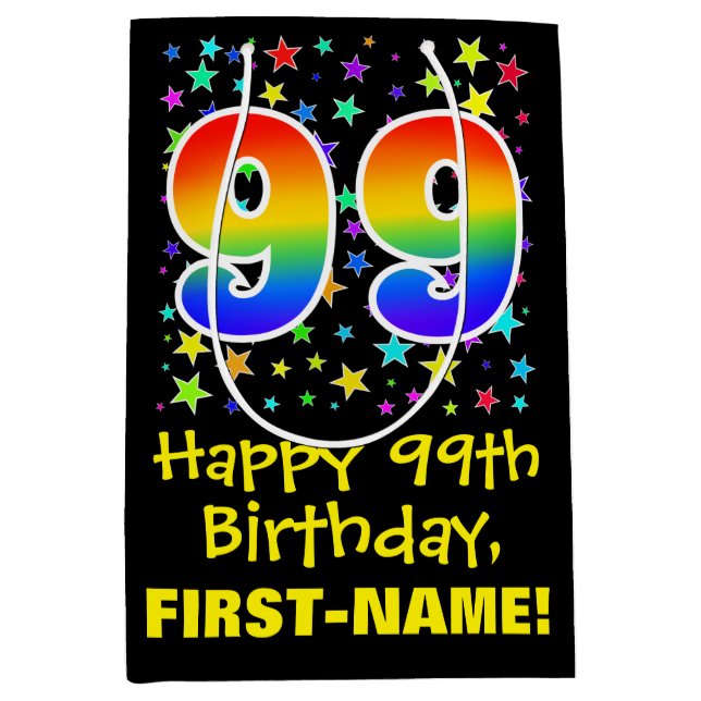 99:e födelsedag: Färga stjärnor Mönster och regnbå (Framsidan)