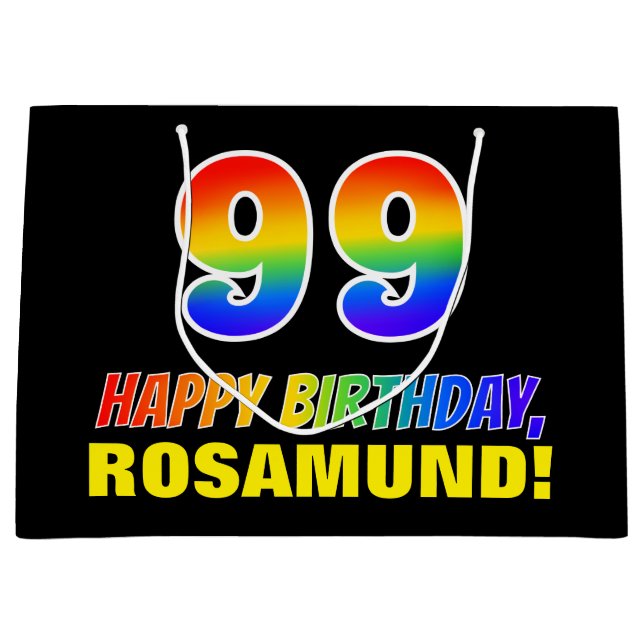 99:e födelsedag: fetstil, Roligt, enkel, regnbåge  (Framsidan)