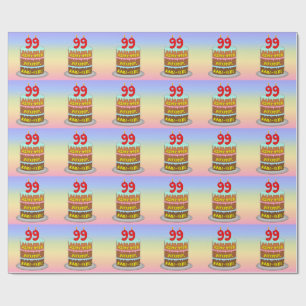 99:e födelsedag: Roligt Cake and Candles + Custom  Presentpapper