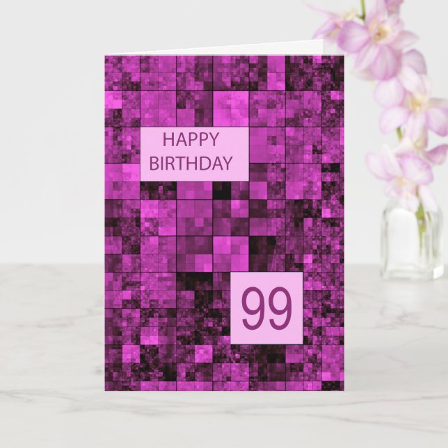 99:e födelsedag Rosa Mönster kort (Orkide)