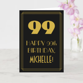 99:e födelsedagen ~ Art Deco Inspired Titta "99" & Kort