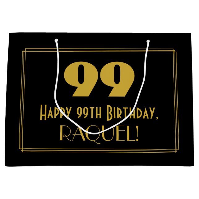 99:e födelsedagen - Art Deco Inspired Titta "99" o (Framsidan)