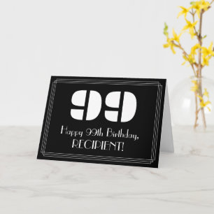 99:e födelsedagen: Art Deco Inspired Titta "99" oc Kort