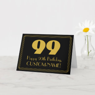 99:e födelsedagen: Art Deco Inspired Titta "99" oc Kort
