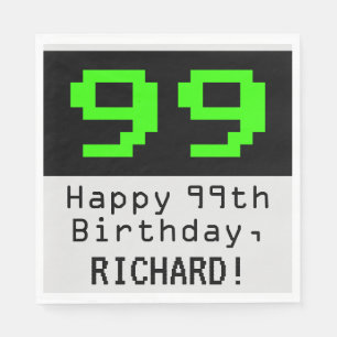 99:e födelsedagen - Nerdy / Geeky Stil "99" & Nam Pappersservett