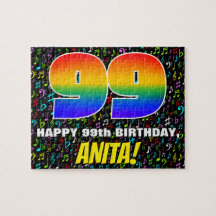 99:e födelsedagen - Roligt, färgstarka musiksymbol