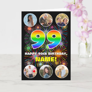 99:e födelsedagen: Roligtens regnbågsnr, eget namn Kort