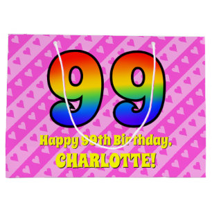 99:e födelsedagen: Rosa Rand & Hearts, regnbåge nr