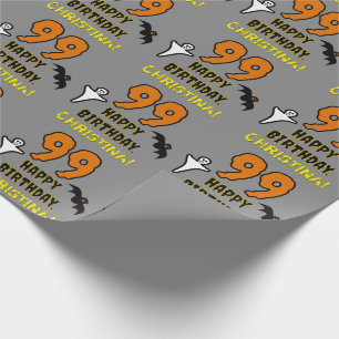 99:e födelsedagen: Spooky Halloween Theme, eget na Presentpapper