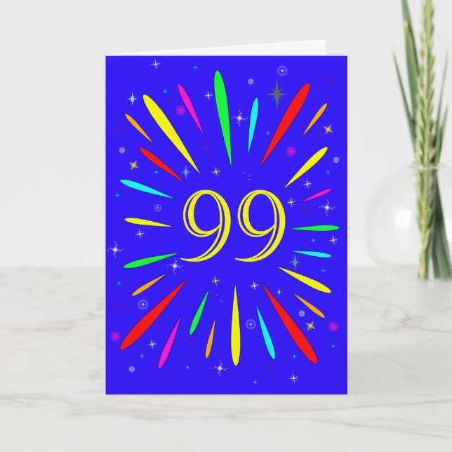 99:e födelsedagsexplosionskort kort (Framsida)