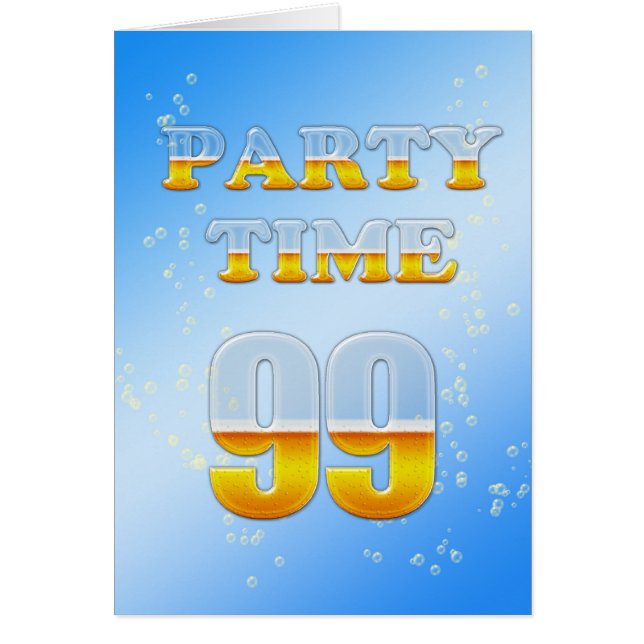 99:e födelsedagsfest inbjudan med öl hälsningskort (Framsidan)