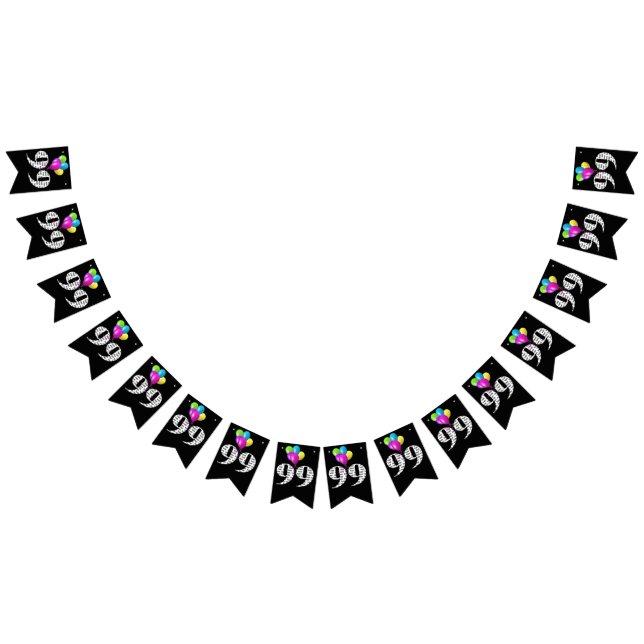 99:e födelsedagsfestens ballonger vimplar (Alla)