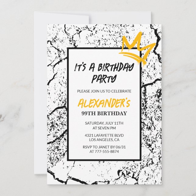 99:e födelsedagsinbjudan till Manar Graffiti Inbjudningar (Framsida)