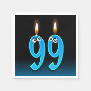 99:e födelsedagsljus med ögonbollar pappersservett