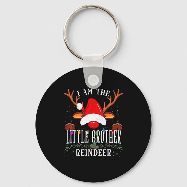 99 I Am The Little Brother Reindeer Christmas Fami Nyckelring (Framsida)