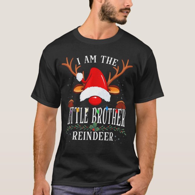 99 I Am The Little Brother Reindeer Christmas Fami T Shirt (Framsida)