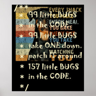 99 Kryp i Software av koden Funny Ingenjör Tester Poster