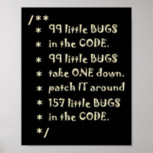 99 Kryp i Software av koden Funny Ingenjör Tester Poster