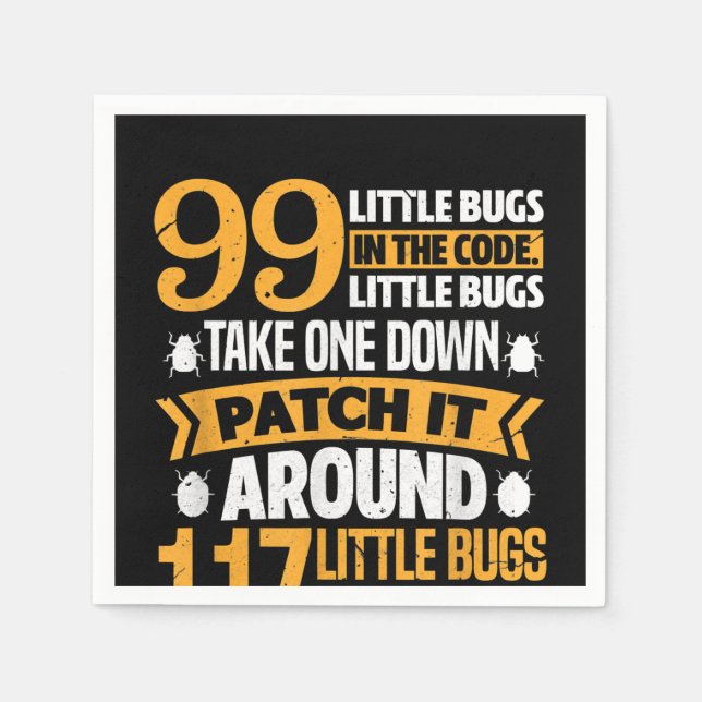 99 Little Kryp in Code Väg IT 117 Kryp Programer Pappersservett (Framsidan)