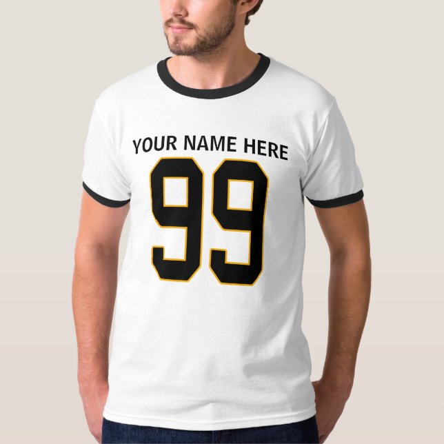 99 MED BESTÄLLNINGS- NAMN T-SHIRT (Framsida)