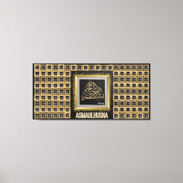 99 Namn allah-Asmaulhusna Canvastryck (Framsida)