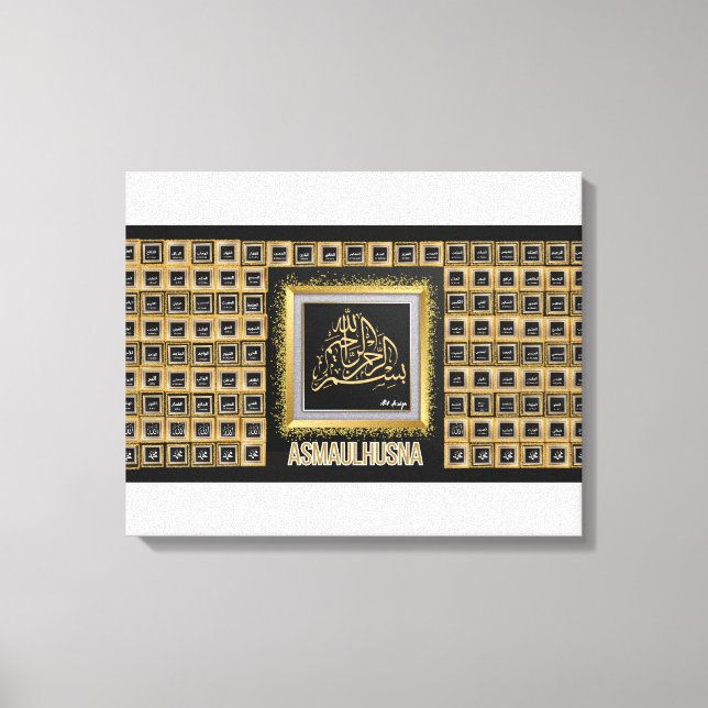 99 Namn allah-Asmaulhusna Canvastryck (Framsida)