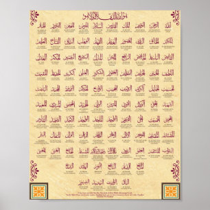 99 Namn Allah Poster